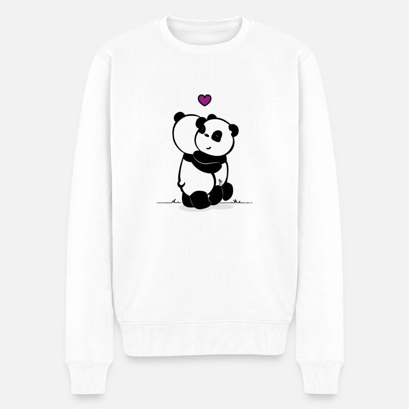 Panda Amour - Pull Premium bio Homme - blanc