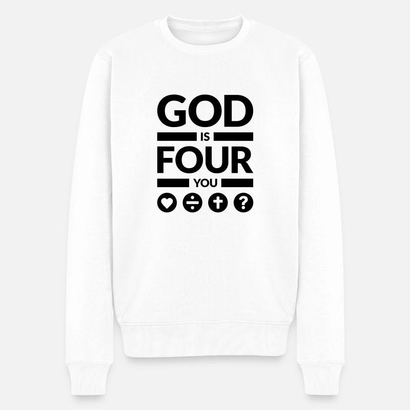GOD IS FOUR YOU - Pull Premium bio Homme - blanc