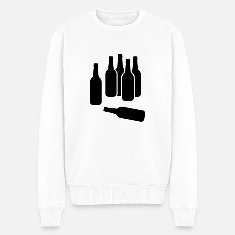 Bierflaschen - Männer Premium Bio Pullover - Weiß