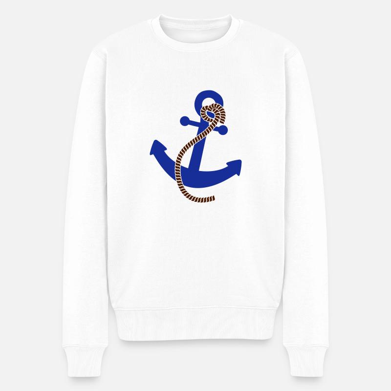 Anchor Logo - Männer Premium Bio Pullover - Weiß