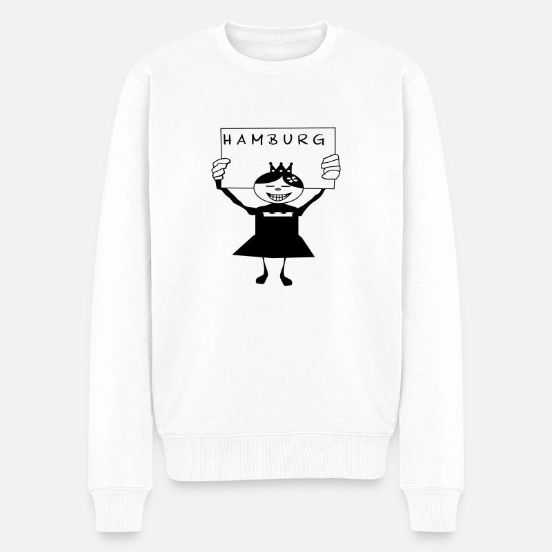 Hamburg - Männer Premium Bio Pullover - Weiß