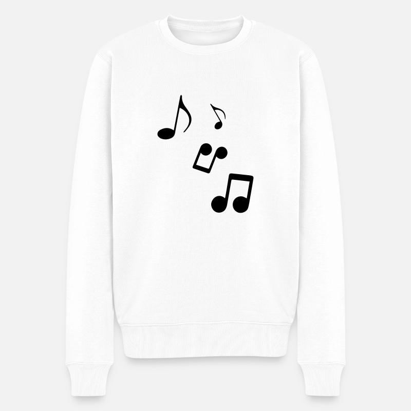 Musik Noten - Notenschlüssel - Männer Premium Bio Pullover - Weiß