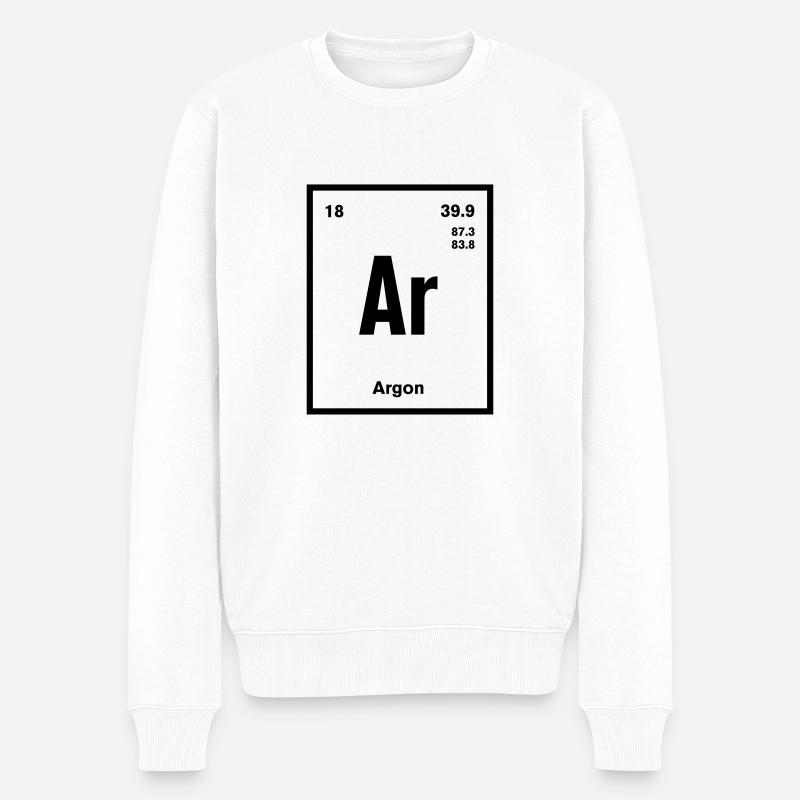 Argon Element im Periodensystem - Männer Premium Bio Pullover - Weiß
