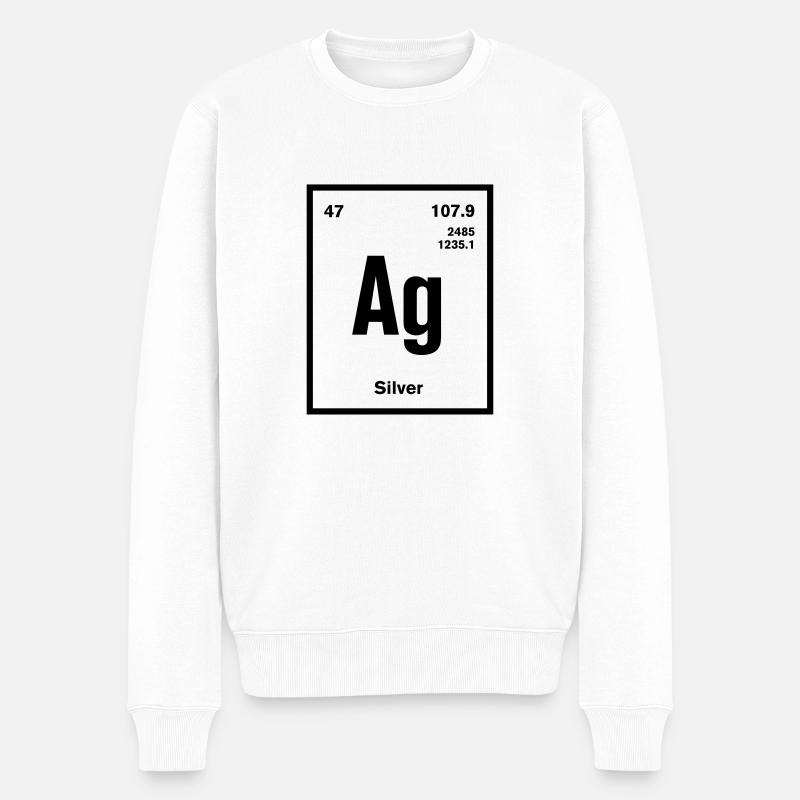 Silver Element im Periodensystem - Männer Premium Bio Pullover - Weiß