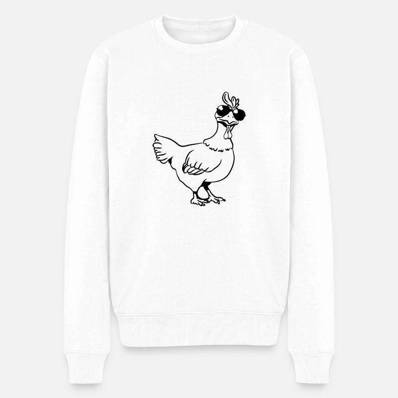 Cool lunettes de soleil de poulet - Pull Premium bio Homme - blanc