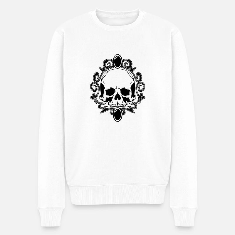 Gothic bijoux de crâne - Pull Premium bio Homme - blanc