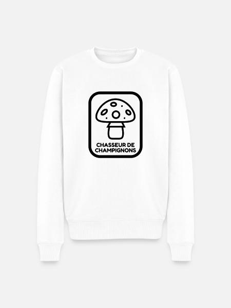 Mushroom / Champignon / Pilz / Picking - Men's Premium Organic Jumper - white
