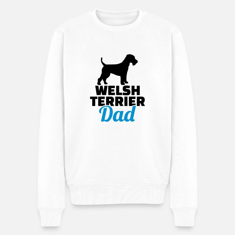 Welsh Terrier - Männer Premium Bio Pullover - Weiß