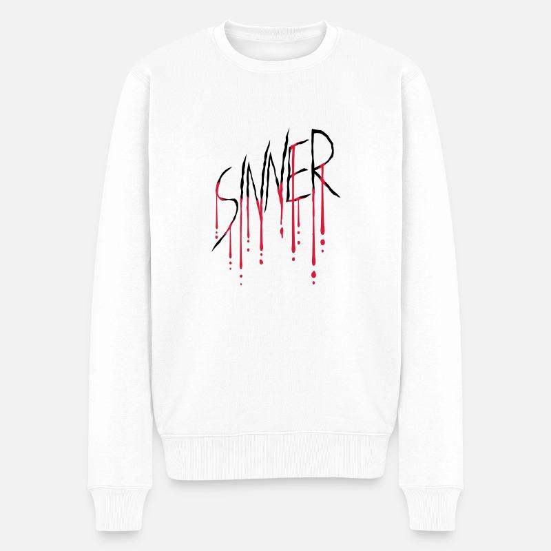 Sinner Wunde Kratzer - Männer Premium Bio Pullover - Weiß