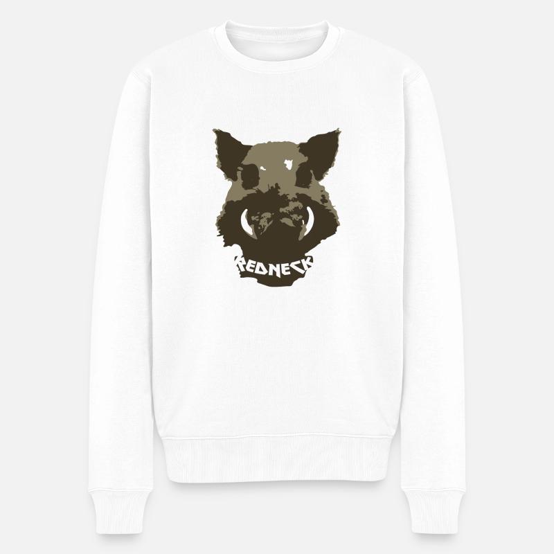 Redneck Eber - Männer Premium Bio Pullover - Weiß