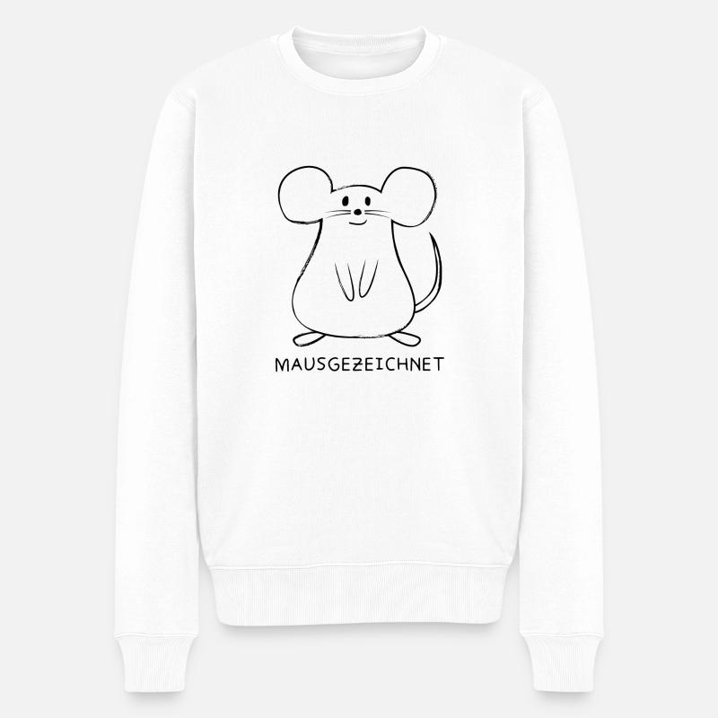 Mausgezeichnet Maus - Männer Premium Bio Pullover - Weiß