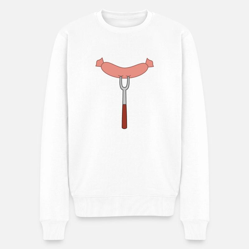 Würstchen - Männer Premium Bio Pullover - Weiß