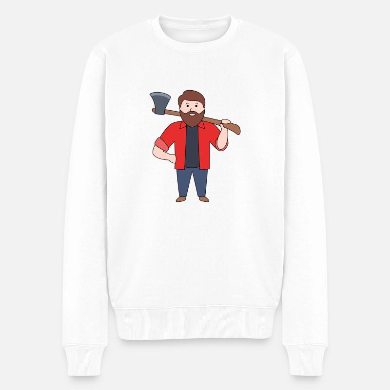 Holzfäller - Männer Premium Bio Pullover - Weiß