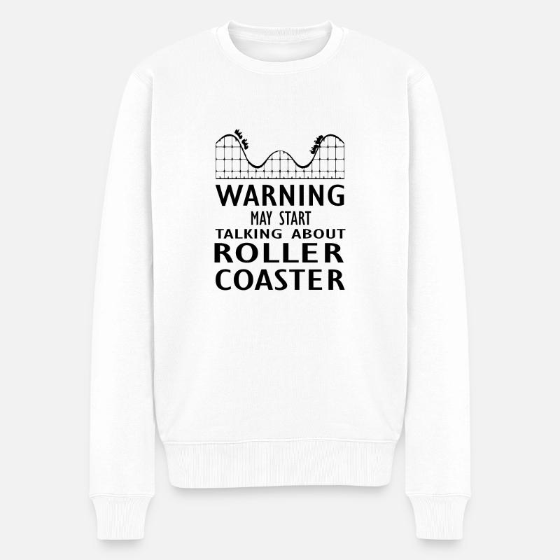 Rollercoaster Achterbahn - Männer Premium Bio Pullover - Weiß