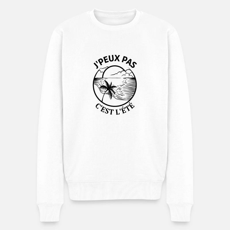 Été palmier soleil - Pull Premium bio Homme - blanc