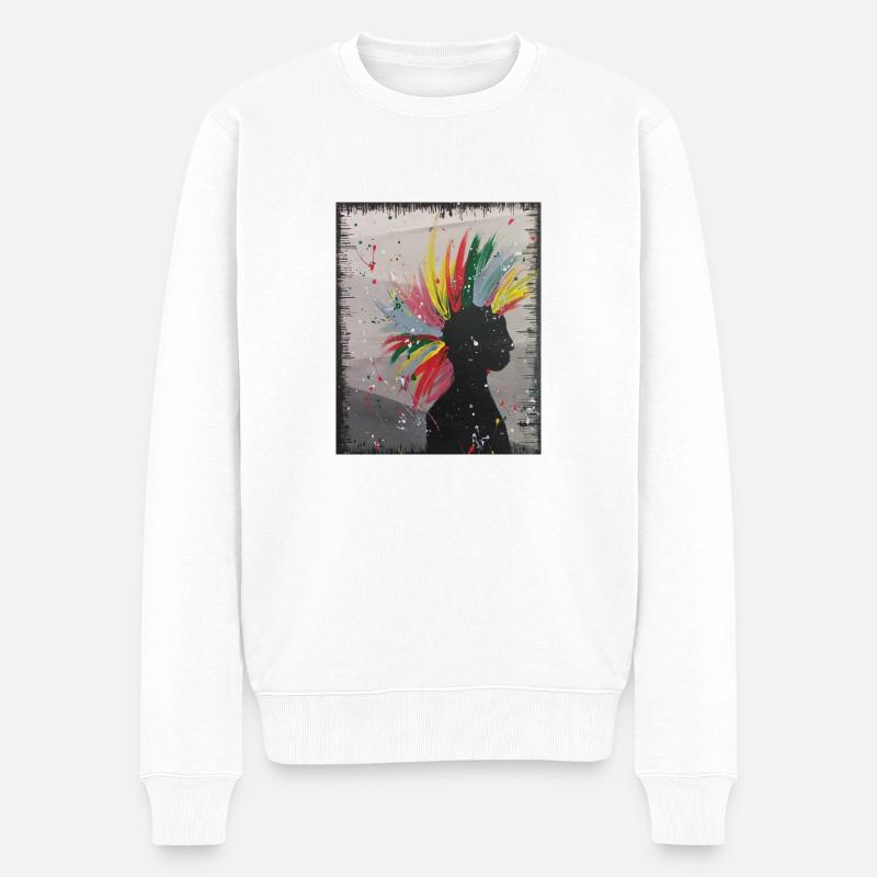 Rebellion - Männer Premium Bio Pullover - Weiß