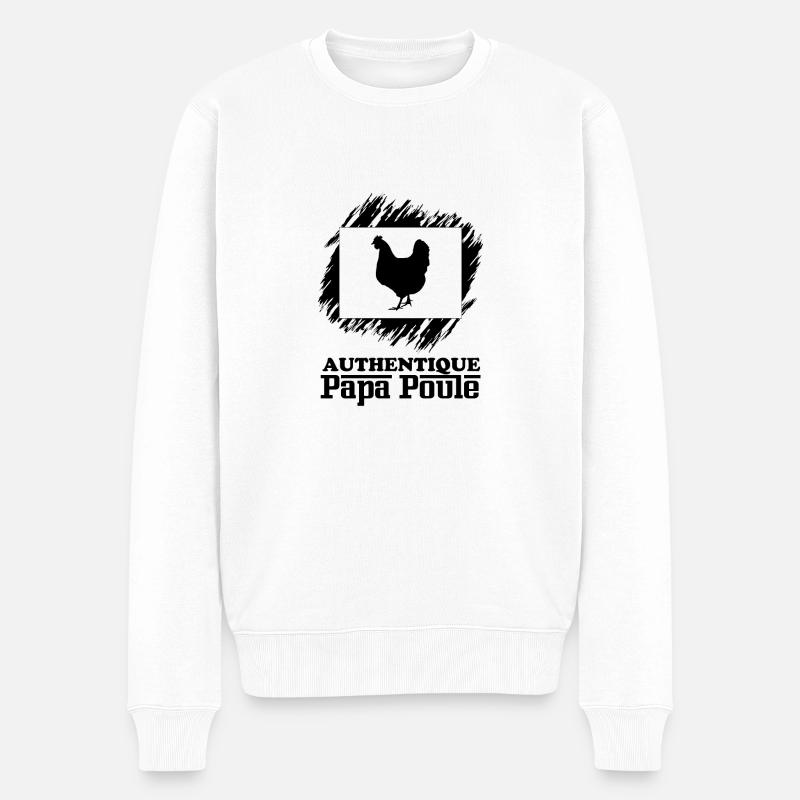 Authentique papa poule 1 - Pull Premium bio Homme - blanc