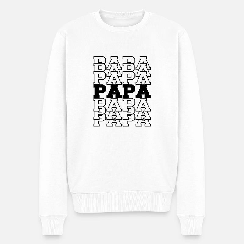 Papa - Männer Premium Bio Pullover - Weiß