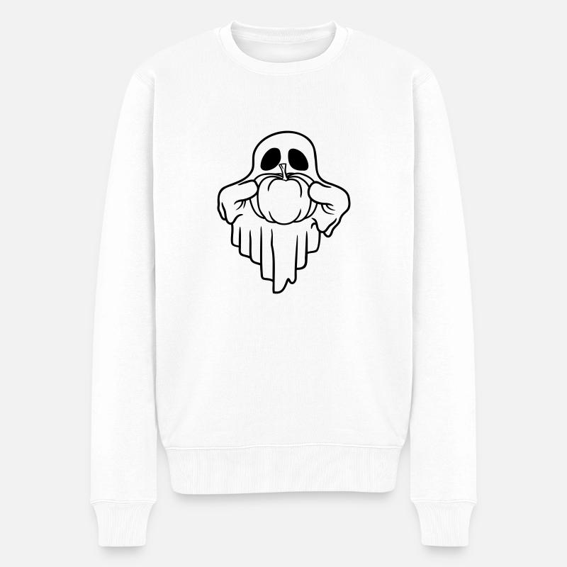 Halloween Citrouille Ghost Comic - Pull Premium bio Homme - blanc