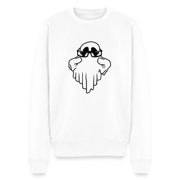 Ghost Sunglasses Comic Halloween - Men's Premium Organic Jumper - white - Front - Thijin (182cm)