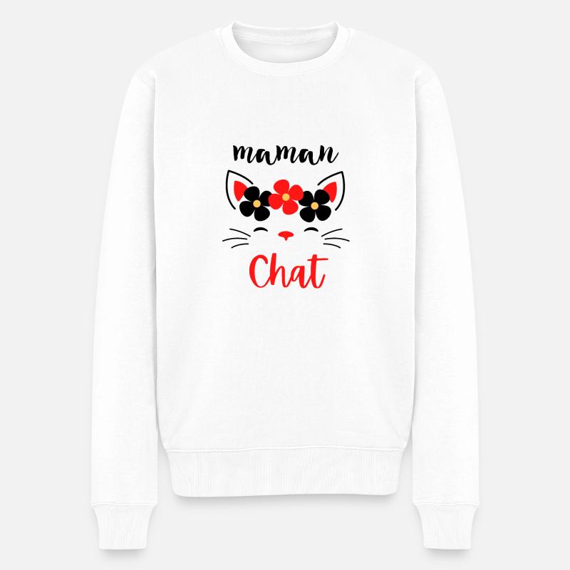 Maman chat - Pull Premium bio Homme - blanc
