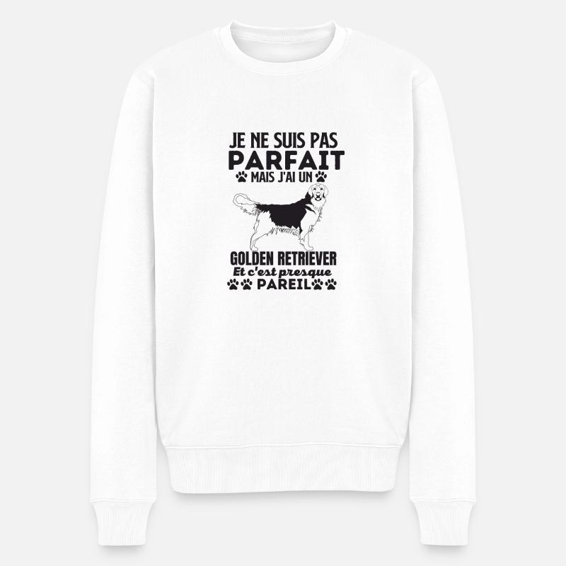 Golden retriever 1 - Pull Premium bio Homme - blanc