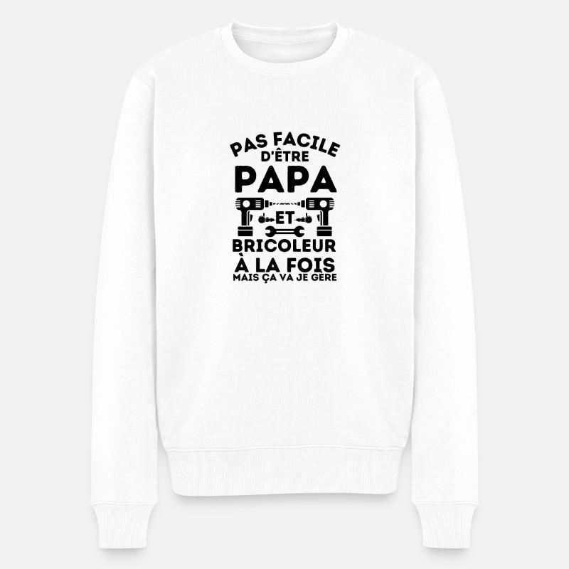 Papa bricoleur - Pull Premium bio Homme - blanc