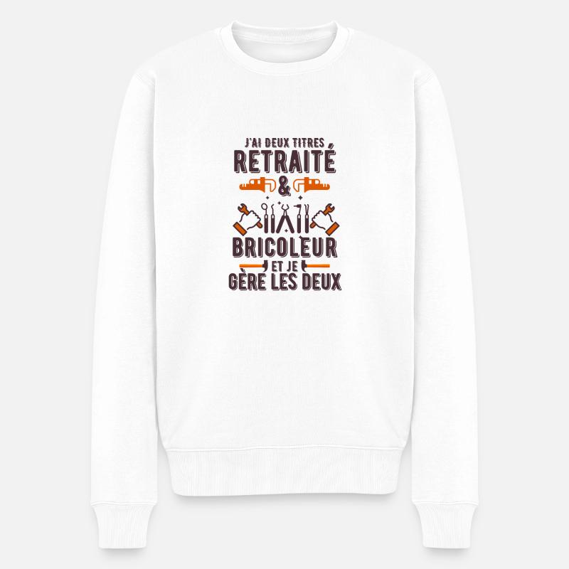 retraité et bricoleur 1 - Pull Premium bio Homme - blanc