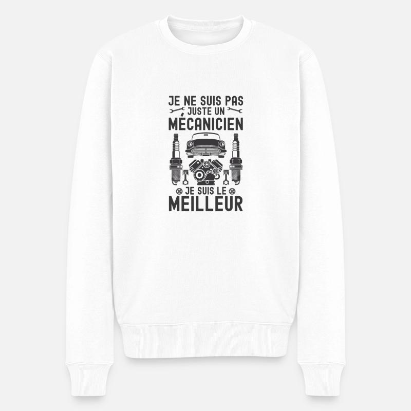 meilleur mécanicien1 - Pull Premium bio Homme - blanc