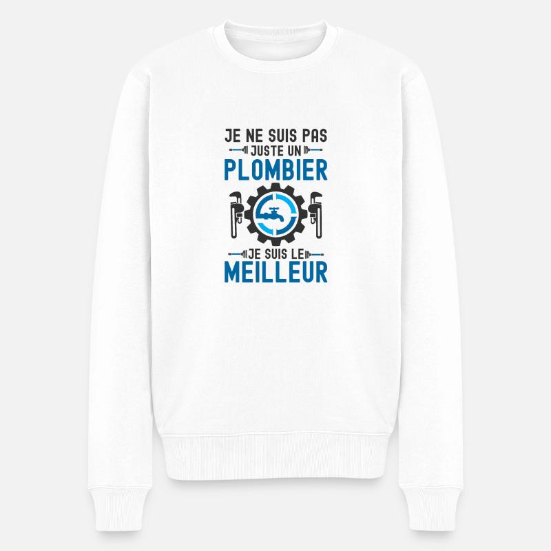 Meilleur plombier 2 - Pull Premium bio Homme - blanc