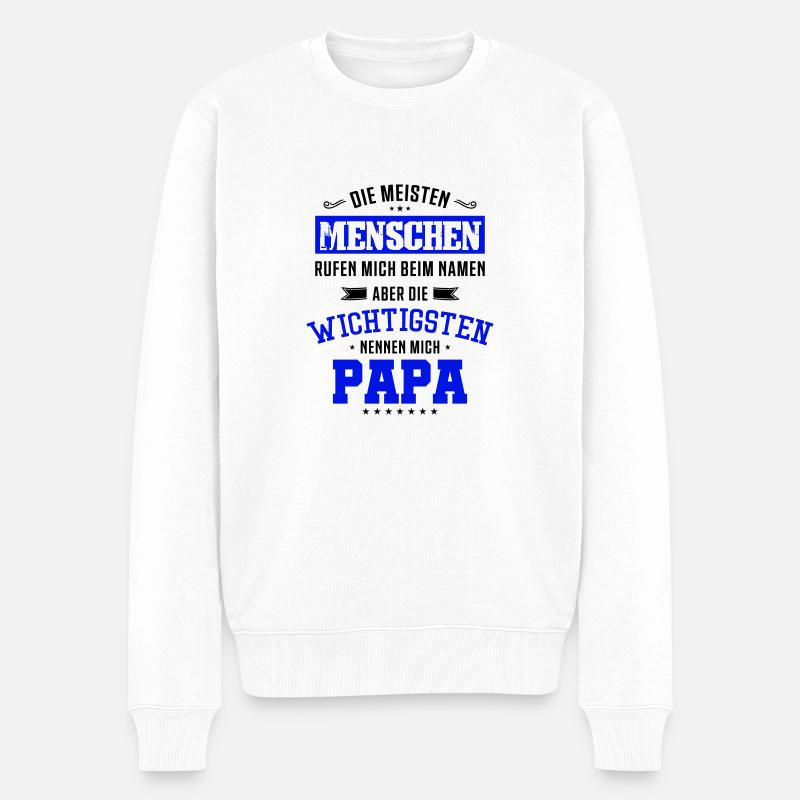 papa spruch - Männer Premium Bio Pullover - Weiß