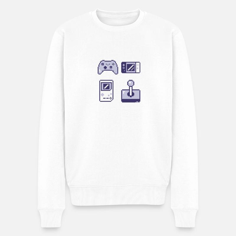 I Love Gaming - Männer Premium Bio Pullover - Weiß