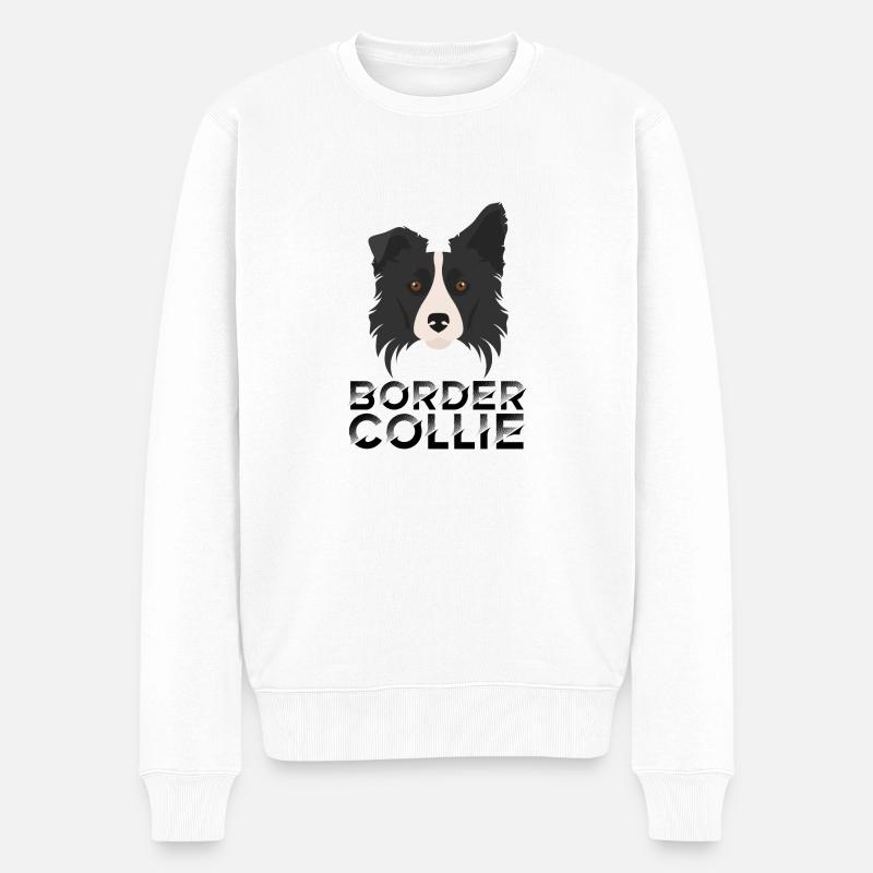 BORDER COLLIE - Pull Premium bio Homme - blanc