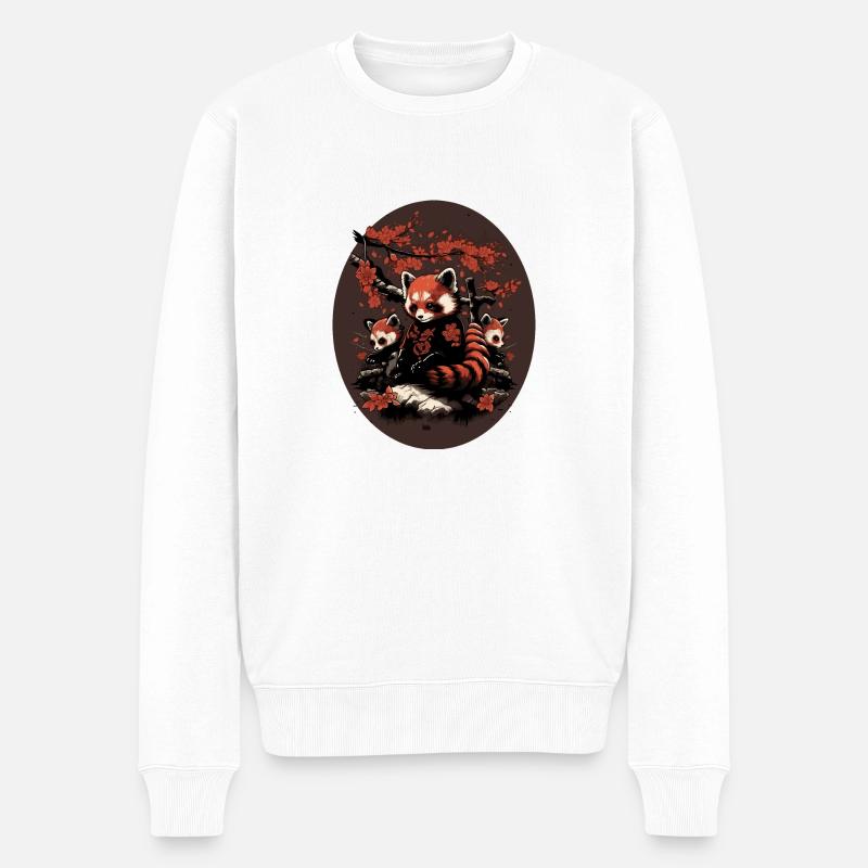 red panda 3 - Pull Premium bio Homme - blanc
