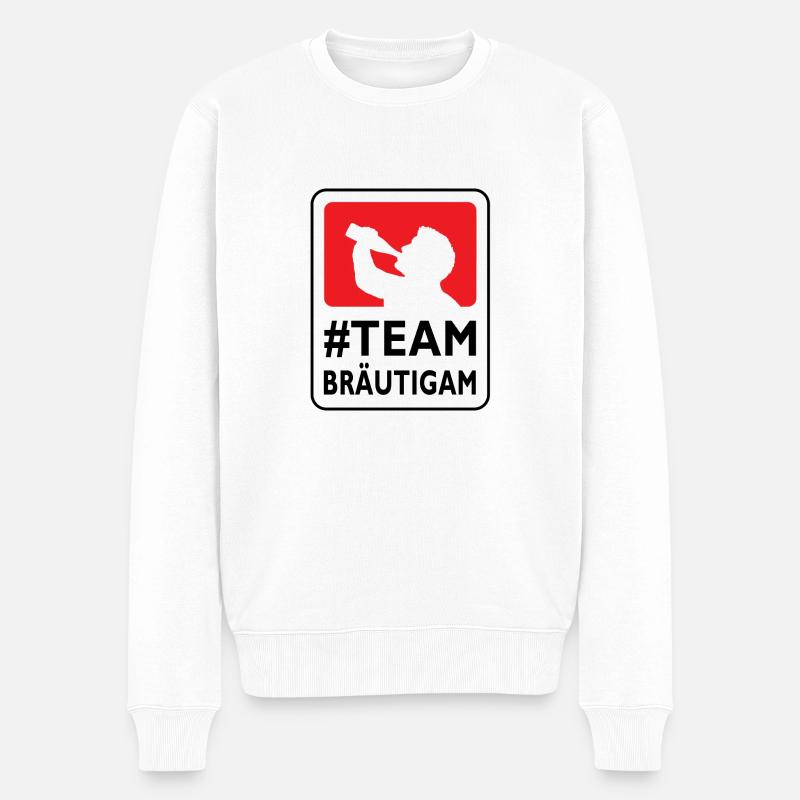 Team Bräutigam - Junggesellenabschied - Männer Premium Bio Pullover - Weiß
