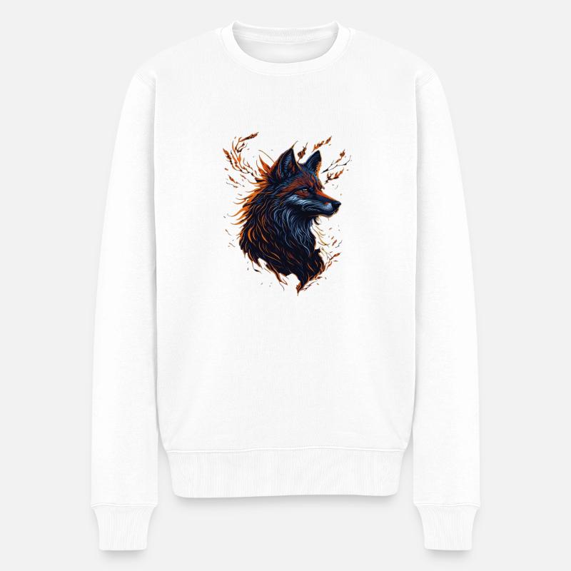 wolf artwork - Pull Premium bio Homme - blanc
