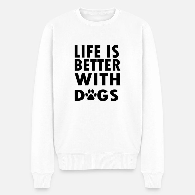 Hund Dog - Männer Premium Bio Pullover - Weiß
