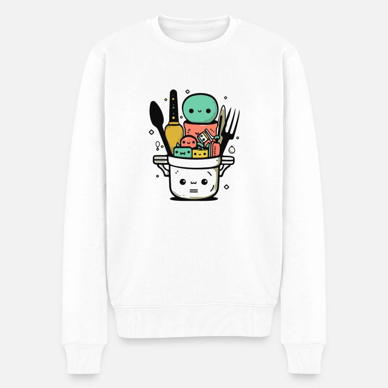 Kawaii cookware - Men's Premium Organic Jumper - white