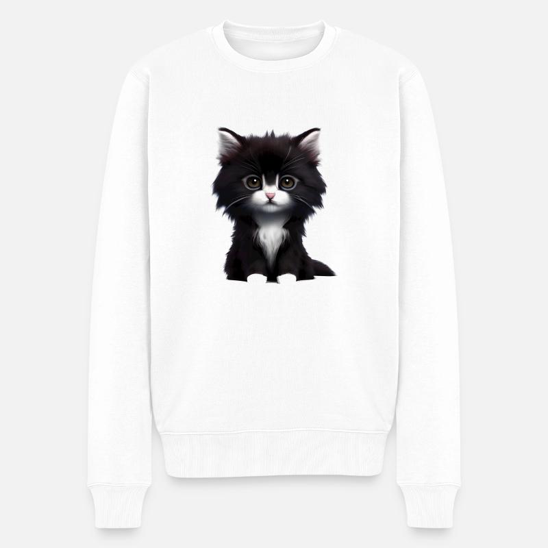 Chat Propriétaire Chat Domestique Chaton - Pull Premium bio Homme - blanc