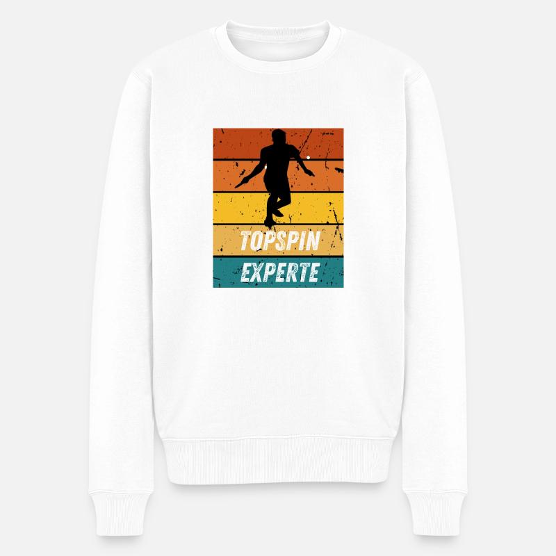 Topspinexperte - Männer Premium Bio Pullover - Weiß