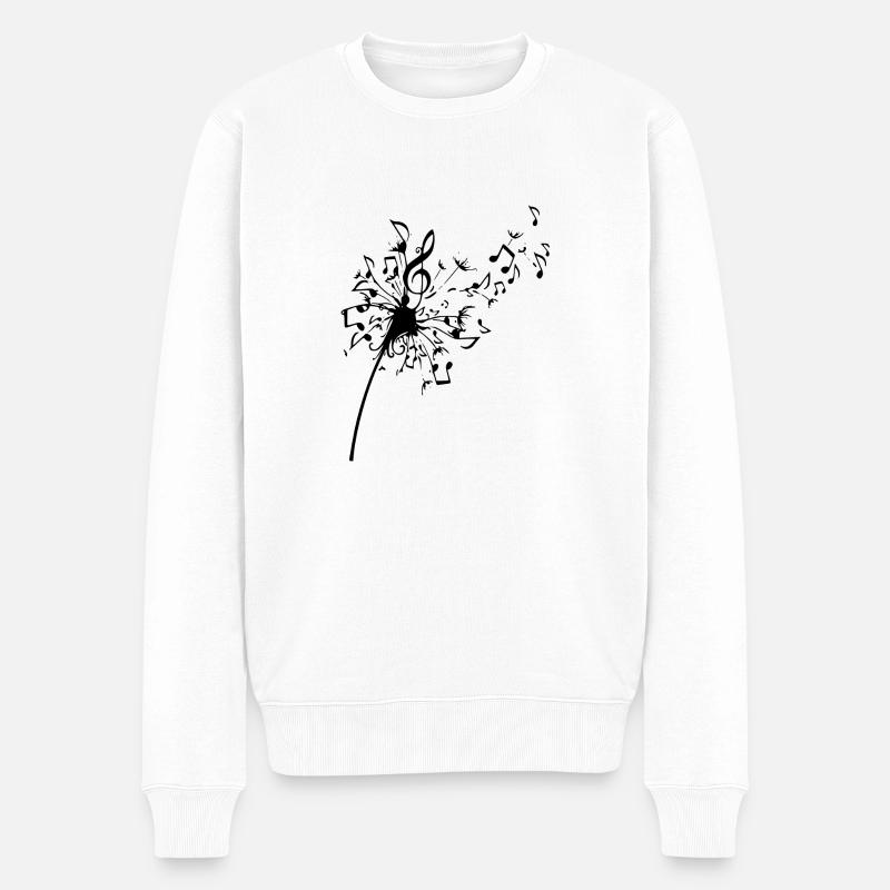 Löwenzahn Noten - Männer Premium Bio Pullover - Weiß