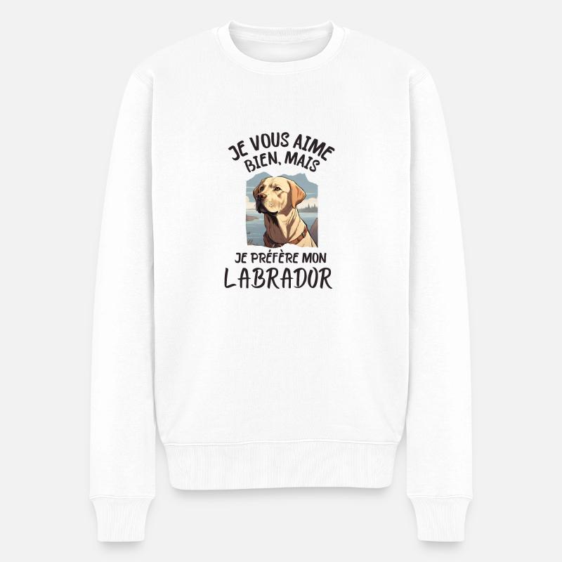 Chien de race Labrador - Pull Premium bio Homme - blanc