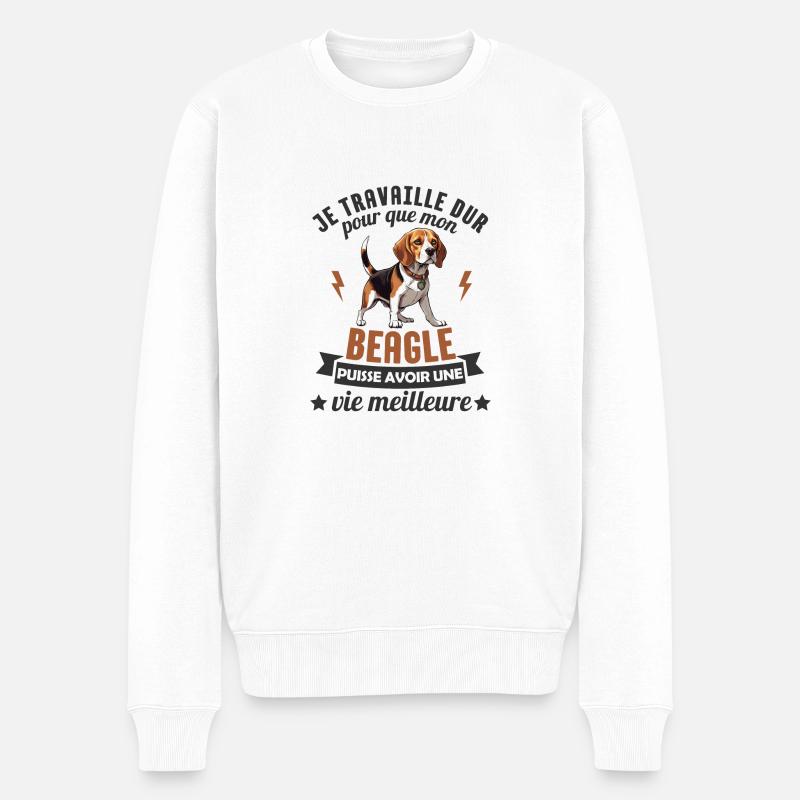 humour école canine beagle - Pull Premium bio Homme - blanc