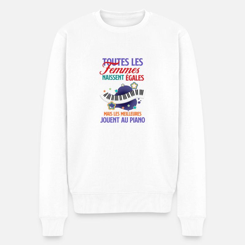 Joueuse de piano - Pull Premium bio Homme - blanc