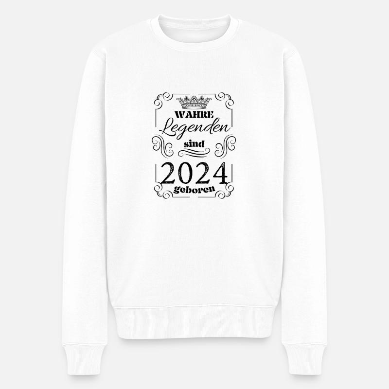 Wahre Legenden sind 2024 geboren Geburtstag Geburt - Männer Premium Bio Pullover - Weiß