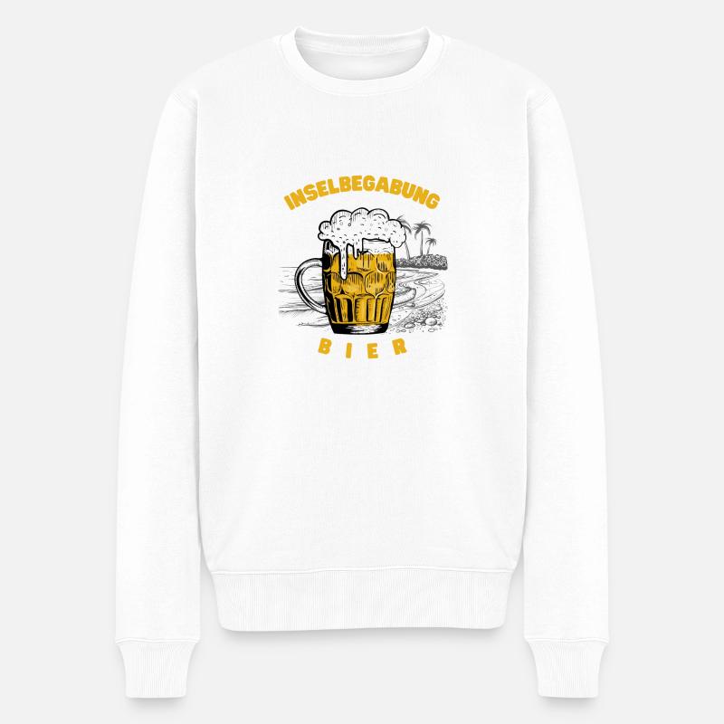 Inselbegabung Bier - Männer Premium Bio Pullover - Weiß