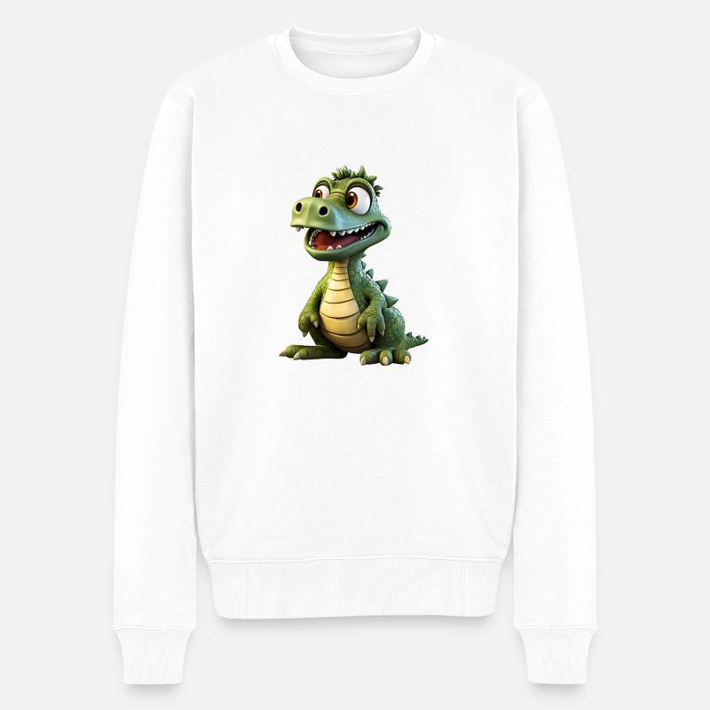 Le drôle de crocodile - Pull Premium bio Homme - blanc