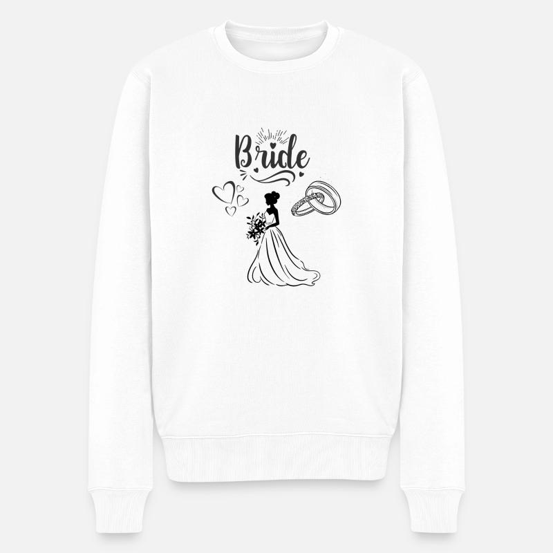 Bride Tshirt - Männer Premium Bio Pullover - Weiß