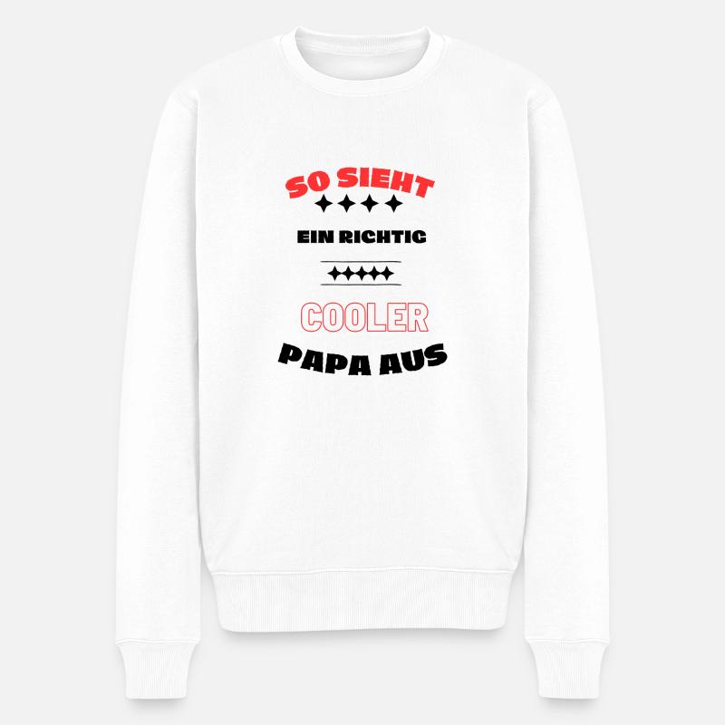 'Coolness in Person' Shirt - Männer Premium Bio Pullover - Weiß