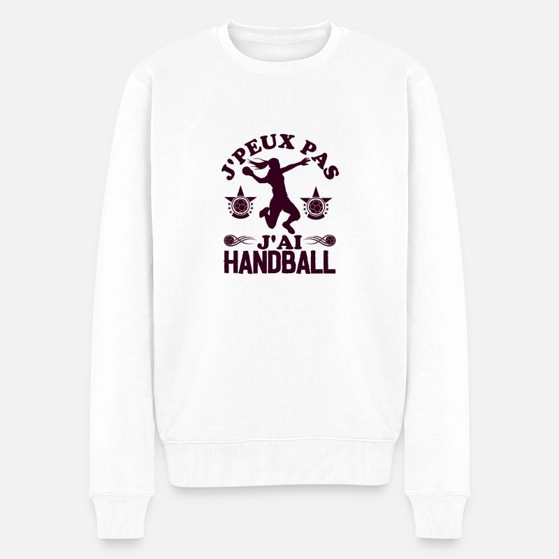 Joueuse de handball humour 2 - Pull Premium bio Homme - blanc